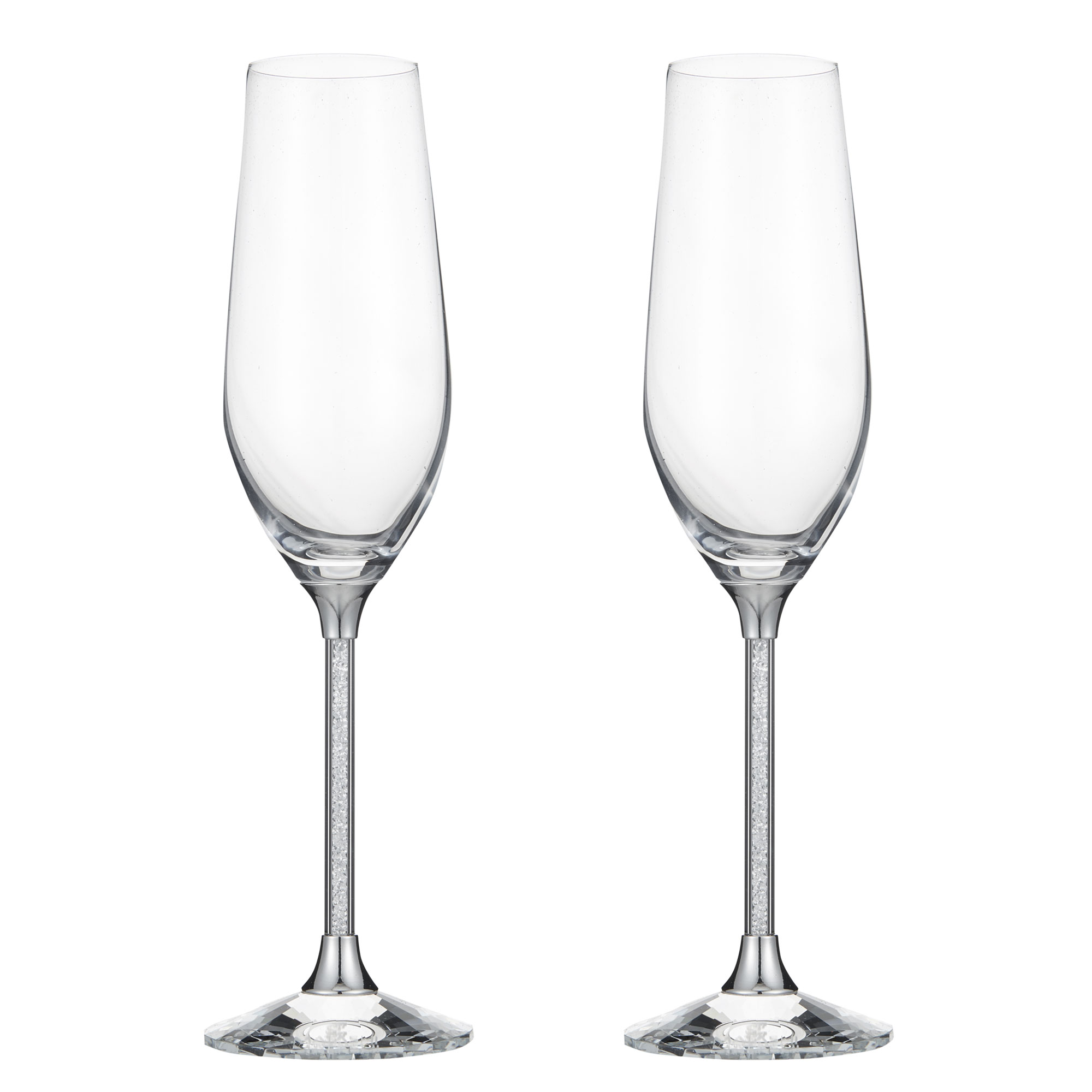 Matashi Crystal Champagne Flutes Glasses Set 8 oz