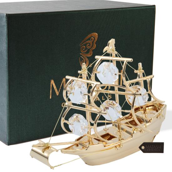 Mayflower Ship w/ Clear crystals