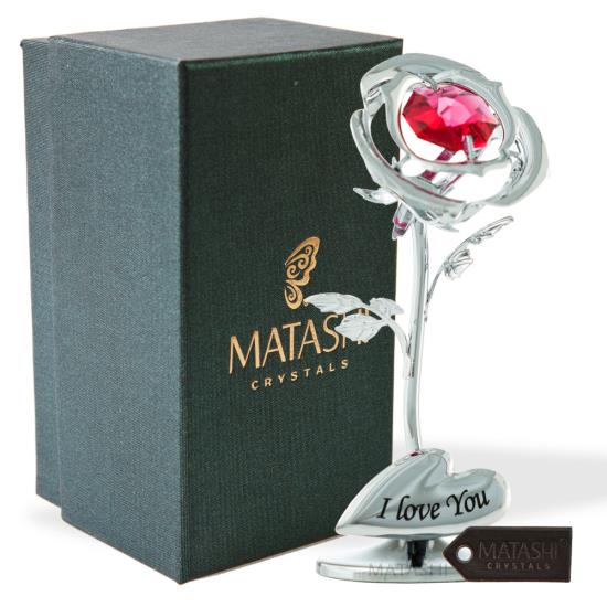 Silver Rose Flower Tabletop Ornament