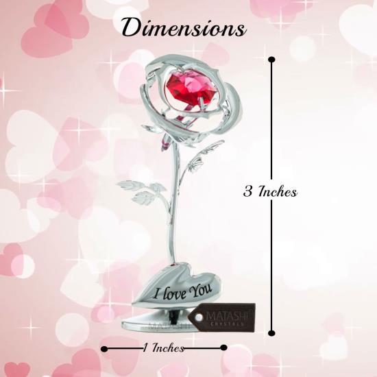 Silver Rose Flower Tabletop Ornament