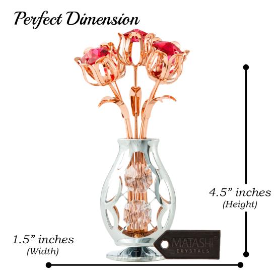 Chrome/Rose Gold Plated Flowers in Vase