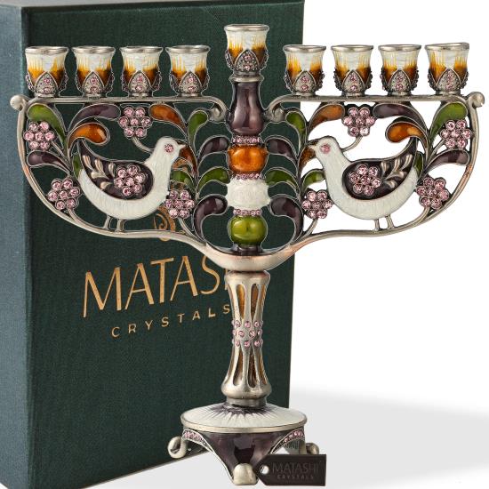 Hand Painted Menorah Candelabra