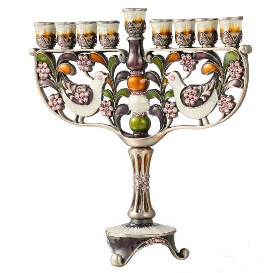 Hand Painted Menorah Candelabra