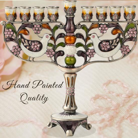 Hand Painted Menorah Candelabra