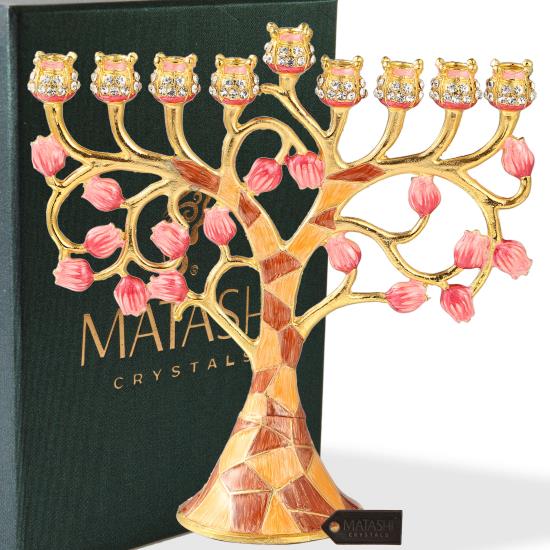 Hand Painted Menorah Candelabra