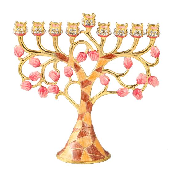 Hand Painted Menorah Candelabra