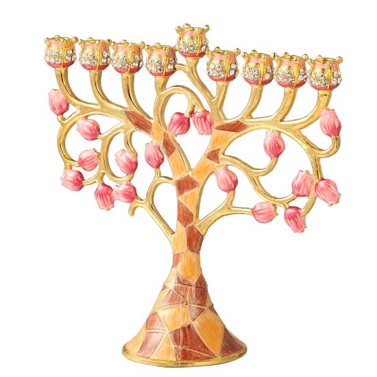 Hand Painted Menorah Candelabra