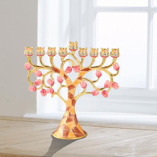 Hand Painted Menorah Candelabra