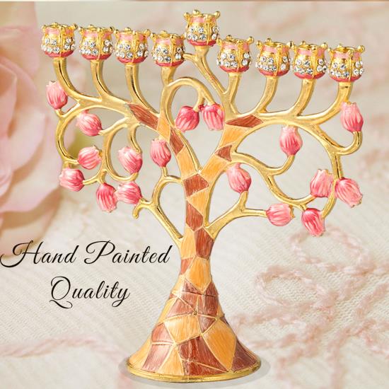 Hand Painted Menorah Candelabra