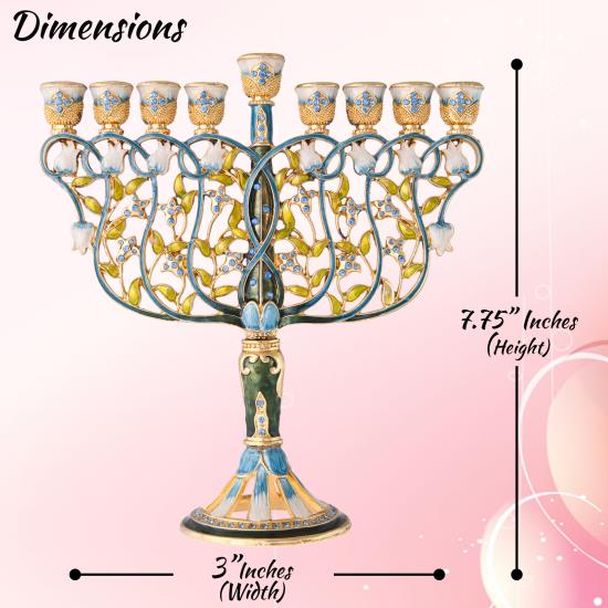 Hand Painted Menorah Candelabra