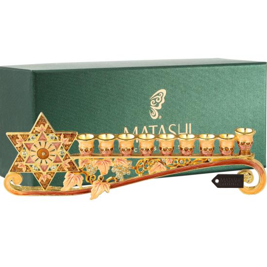 Hand Painted Menorah Candelabra