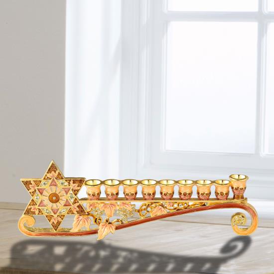 Hand Painted Menorah Candelabra