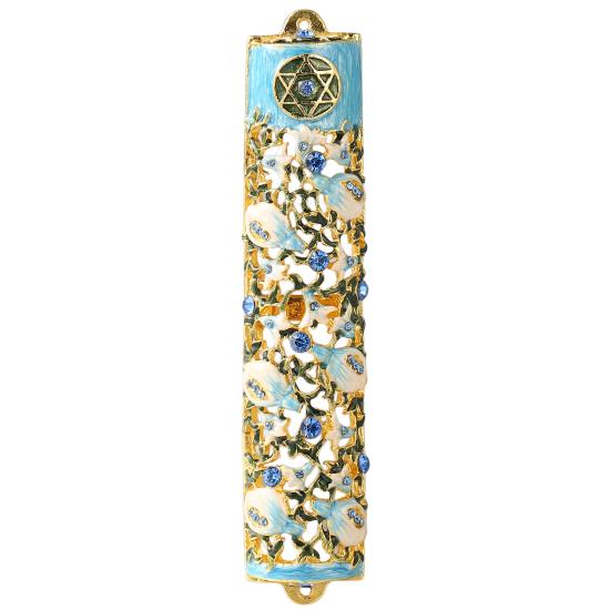 Hand Painted Mezuzah Embellished