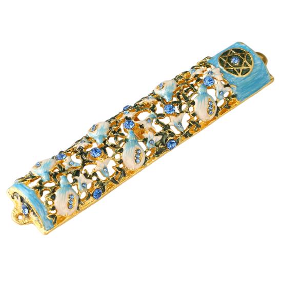 Hand Painted Mezuzah Embellished