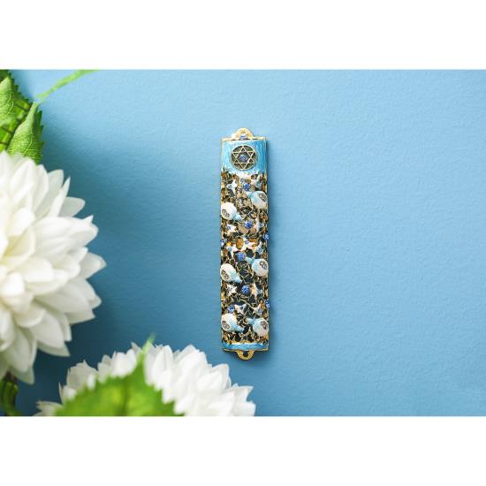 Hand Painted Mezuzah Embellished