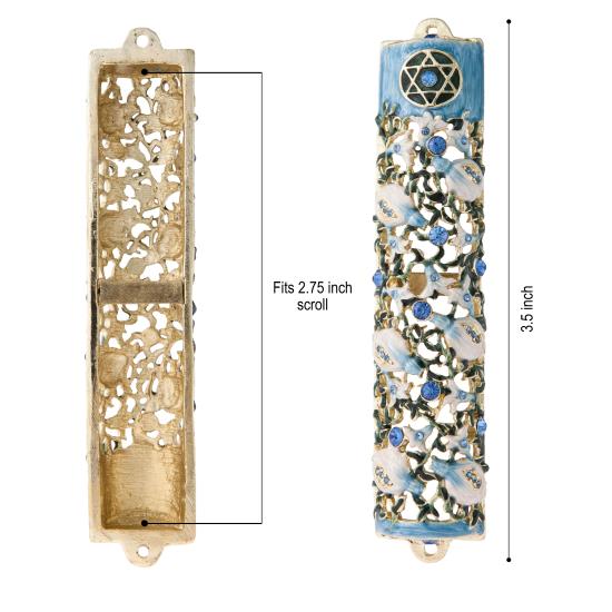 Hand Painted Mezuzah Embellished