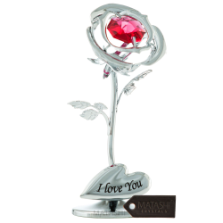 Silver Rose Flower Tabletop Ornament