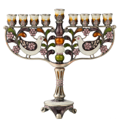 Hand Painted Menorah Candelabra