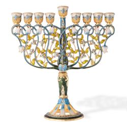 Hand Painted Menorah Candelabra